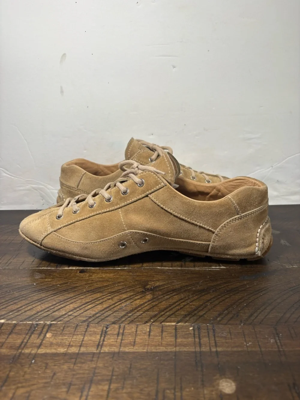 Prada Men's Suede Lace-Up shoes in camel - Picture 5 of 9